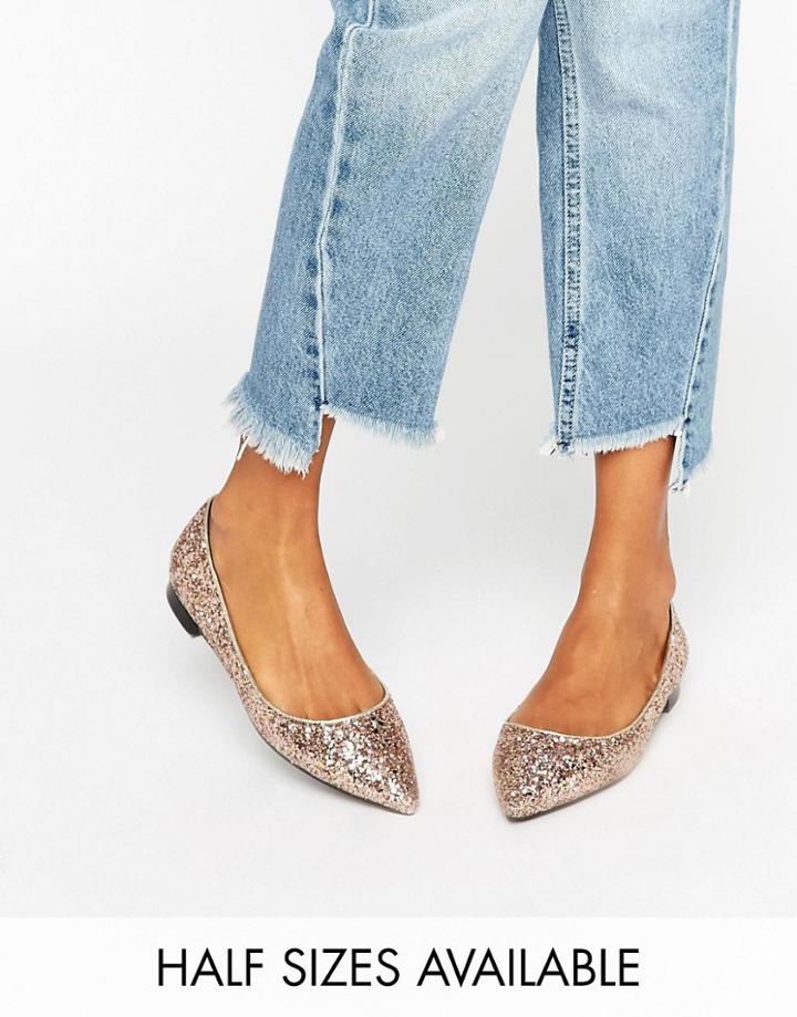 Asos Lost Pointed Ballet Flats - Multi
