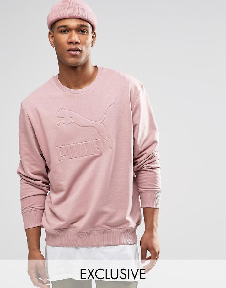 Puma Oversized Sweatshirt In Pink Exlusive To Asos - Pink