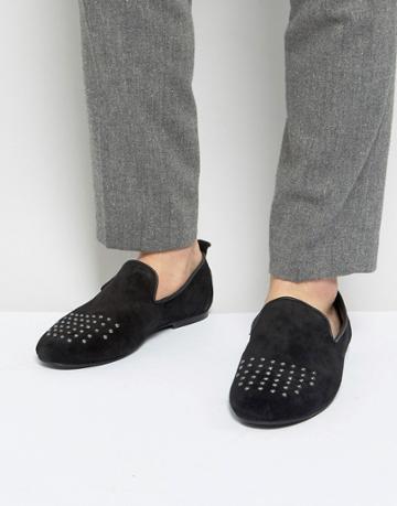 Frank Wright Slipper Shoes With Studded Toe - Blue
