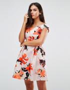 Wal G Floral Print Bardot Dress - Multi