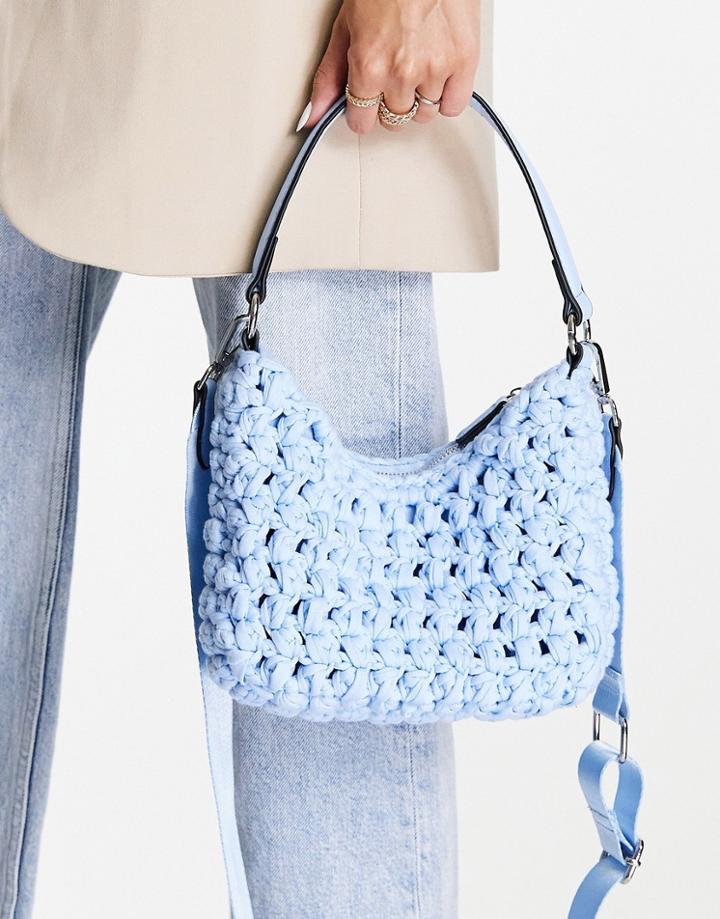 Topshop Crochet Crossbody-blue
