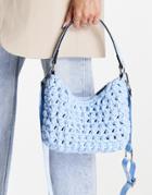 Topshop Crochet Crossbody-blue