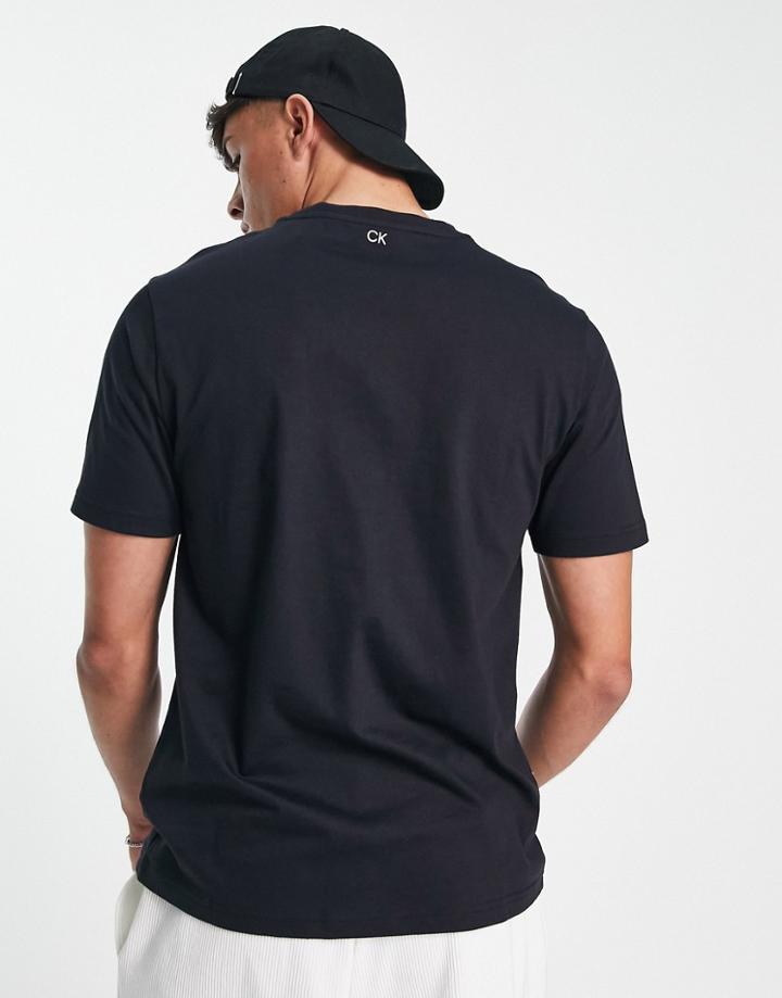 Calvin Klein Performance Vertical Logo T-shirt In Black
