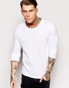 Asos Long Sleeve T-shirt With Scoop Neck - White