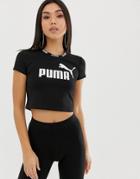 Puma Amplified Taped Black Crop Top - Black