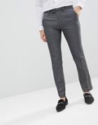 Moss London Skinny Smart Pants In Gray - Silver
