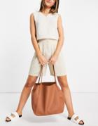 Oasis Oversized Tote Bag In Tan-brown