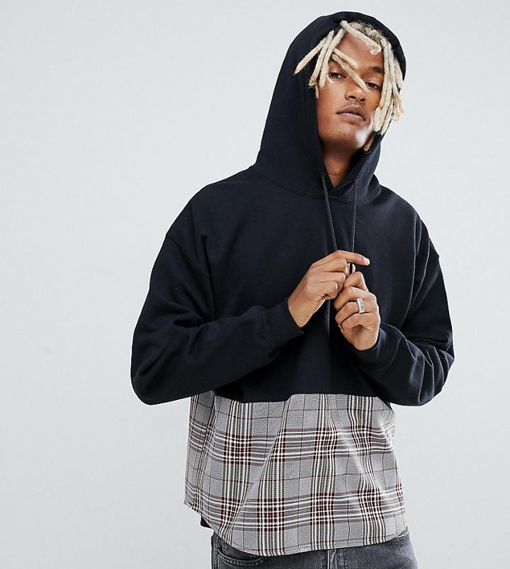 Reclaimed Vintage Inspired Cut And Sew Hoodie - Black
