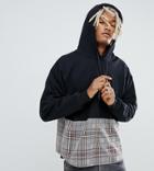Reclaimed Vintage Inspired Cut And Sew Hoodie - Black