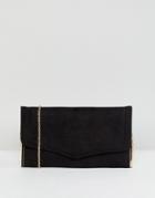 New Look Fold Over Clutch - Black