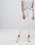 Pieces Cropped Mid Rise Skinny Jean - White