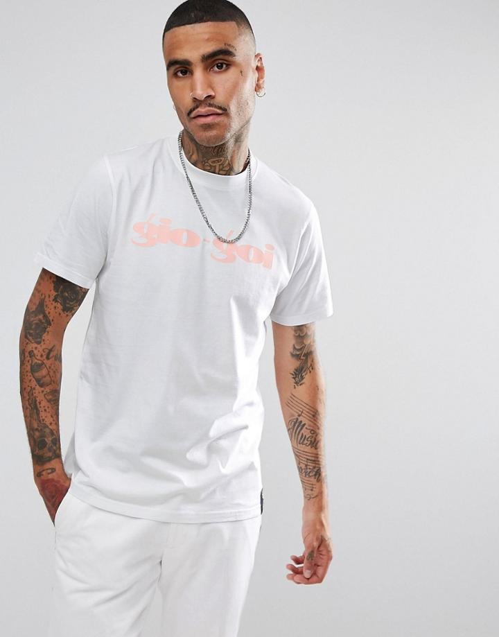 Gio Goi Script Logo T-shirt In White - White