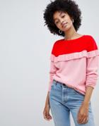 Brave Soul Duo Color Block Sweater - Pink