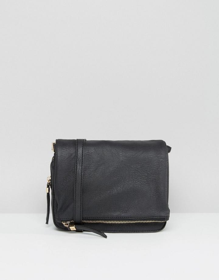 Oasis Leather Look Cross Body Bag - Black