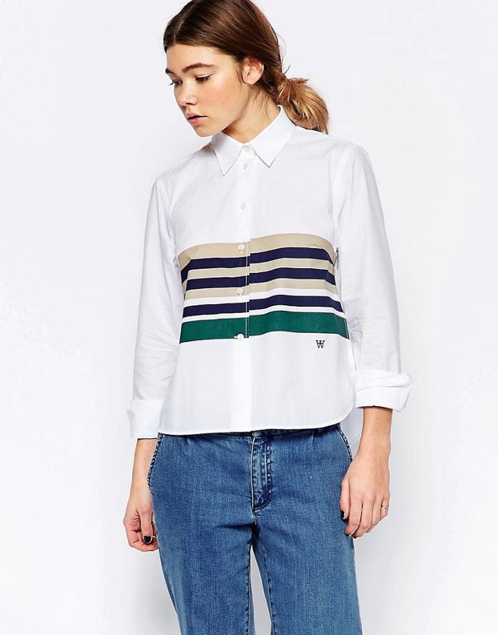 Wood Wood Amanda Stripe Shirt - White Stripe