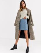 New Look Faux Leather Mini Skirt In Blue