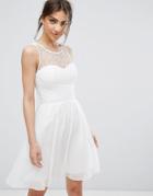Little Mistress Embellished Mini Prom Dress - White