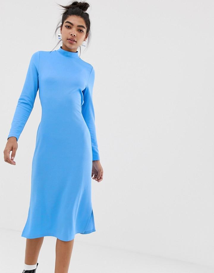 Noisy May Tie Detail Dress-blue