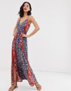 Parisian Maxi Dress In Mix And Match Print-multi