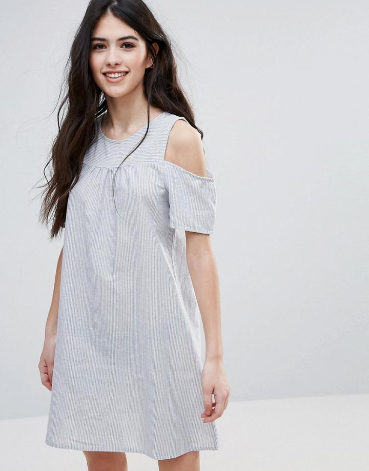 Brave Soul Cold Shoulder Smock Dress - Multi