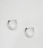 Asos Design Sterling Silver Huggie Hinged Hoop Earrings