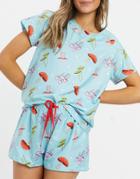 Loungeable Funghi T-shirt With Shorts-blues