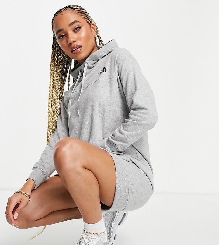 The North Face Zumu Hooded Dress In Gray Exclusive At Asos-grey