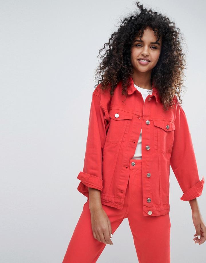 Monki Red Denim Jacket - Red