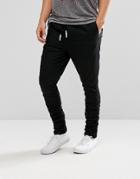 Asos Slim Joggers With Ruched Detail In Black - Black