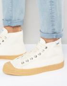 Novesta Star Dribble Corduroy Hi Top Sneakers - White