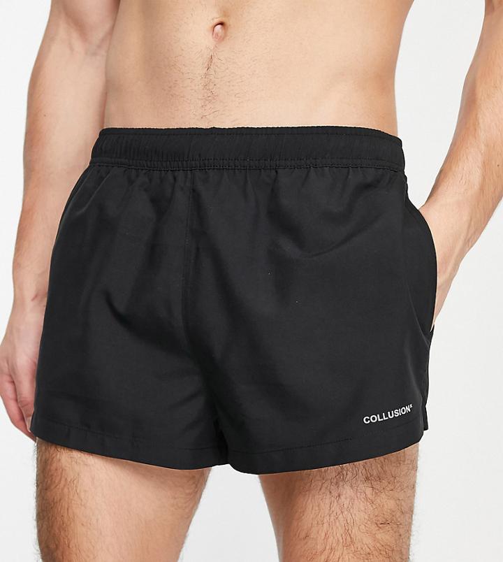 Collusion Swim Shorts In Black