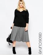 Asos Curve Skater Skirt - Charcoal