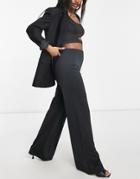 Asos Design Slinky Suit Wide Leg Pant In Black - Part Of A Set