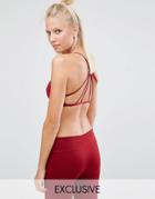 South Beach Berry Soft Strappy Bralette Crop Top - Red