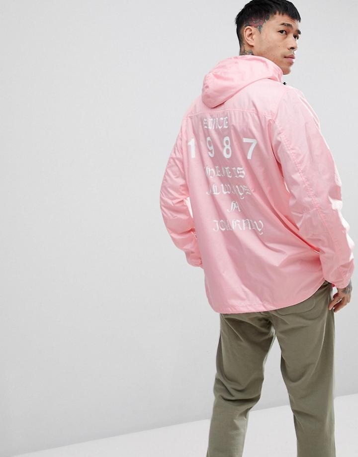 Napapijri Aumo Jacket With Back Print In Light Pink - Pink