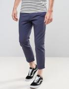 New Look Cropped Tapered Pants In Navy - Navy