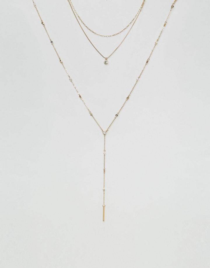 Aldo Delicate Multirow Long Pendant Necklace - Gold