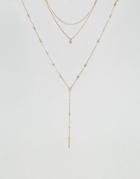 Aldo Delicate Multirow Long Pendant Necklace - Gold
