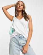 Asos Design Ultimate Cotton Scoop Neck Tank Top In White - White