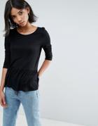 Vero Moda Top With Peplum - Black