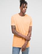 Asos Longline T-shirt In Orange - Mimosa
