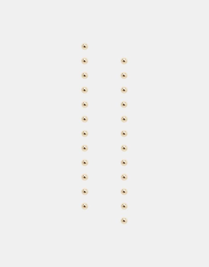 Asos Pack Of 12 Tiny Stud Multipack Earrings - Gold