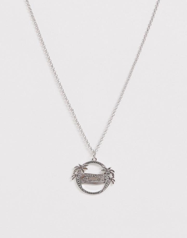 Skinny Dip Never Leave Paradise Necklace-silver