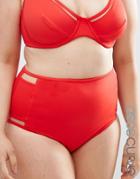 Asos Curve Mix And Match Mesh Insert High Waist Bikini Bottom