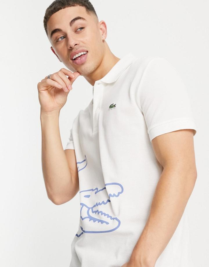 Lacoste Croc Outline Polo In White