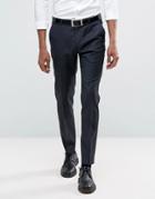 Asos Skinny Suit Pant In 100% Wool In Navy - Navy