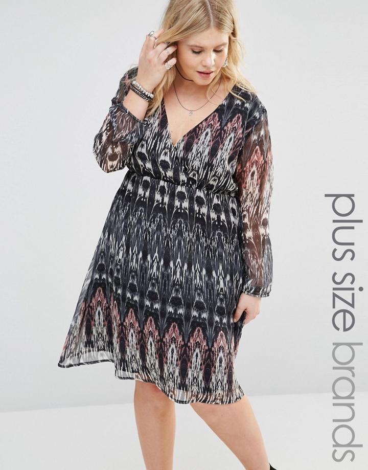Diya Plus Dress With Long Sleeves - Multi