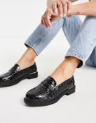 Schuh Lenzo Loafers In Black Croc