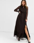 Y.a.s Printed Maxi Dress With Side Split-multi