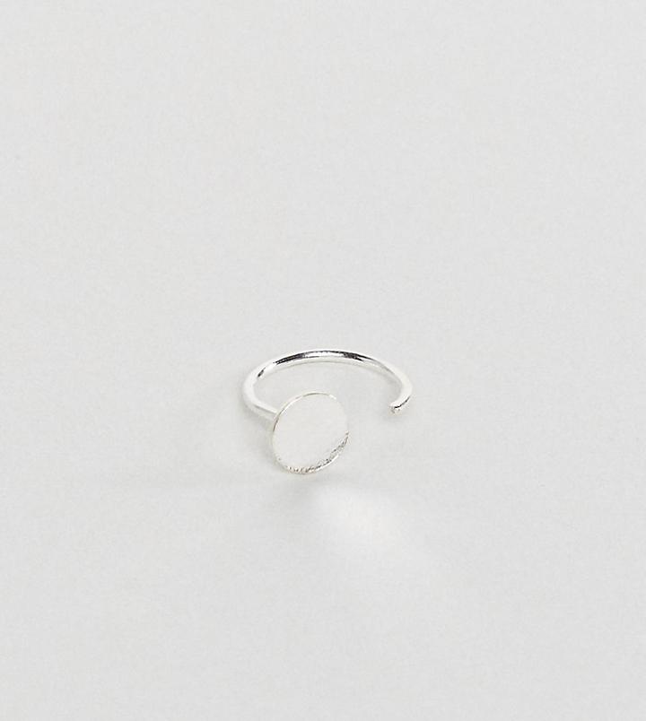 Asos Sterling Silver Faux Lip Ring - Silver